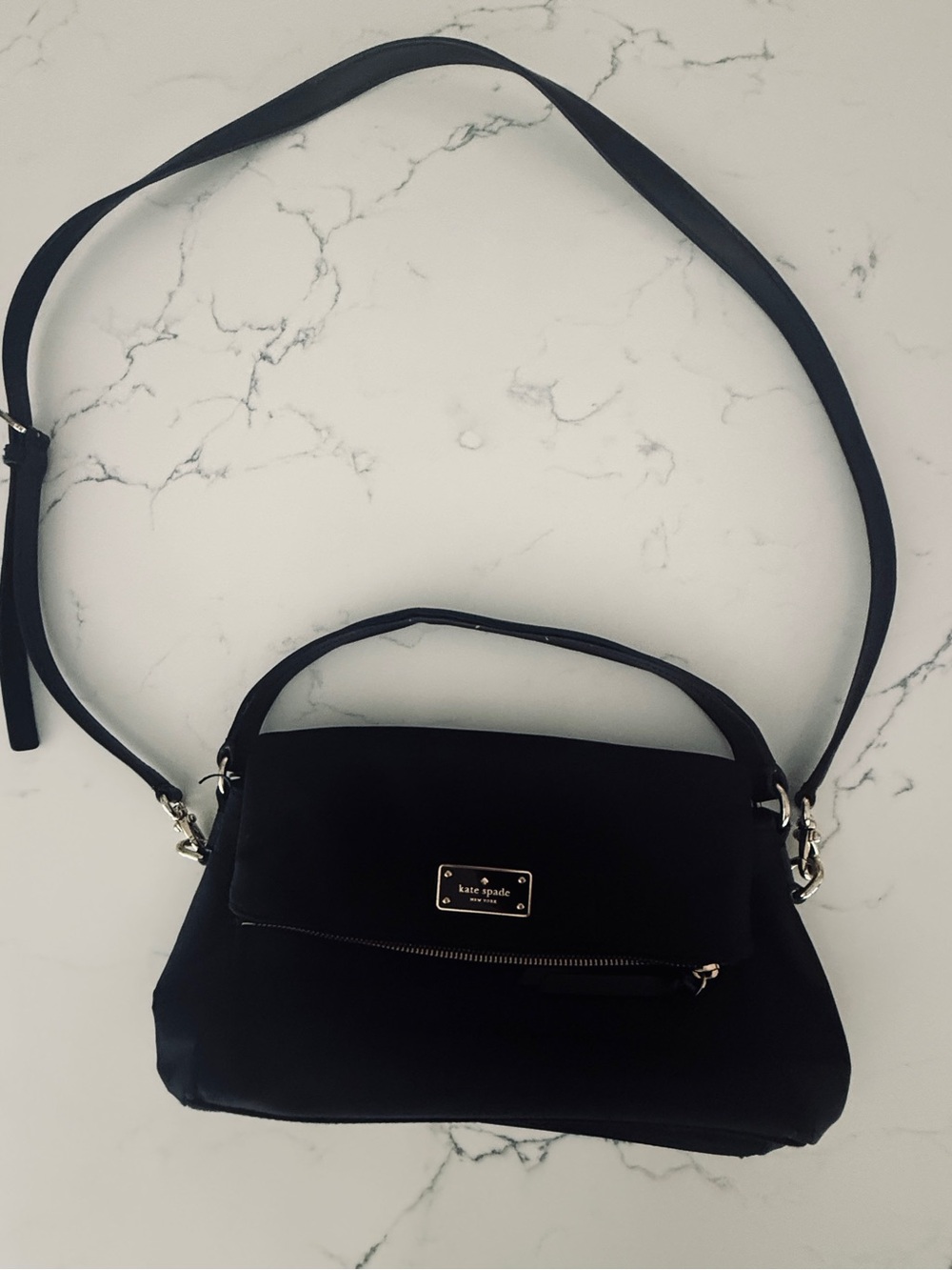 kate spade Black Crossbody Top-Handle Bag with Gold Hardware
